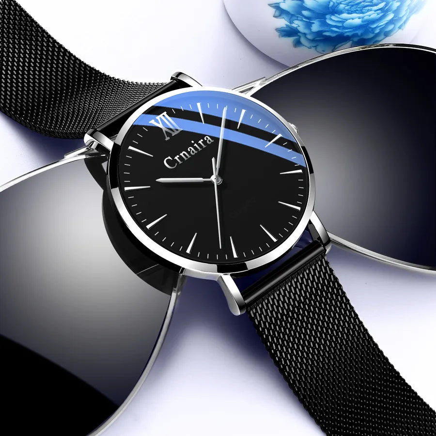 men's ultra-thin quartz waterproof watch