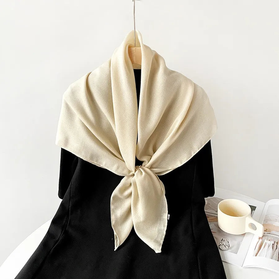 Women's Elegant Simple Style Solid Color Imitation cotton and linen Silk Scarf