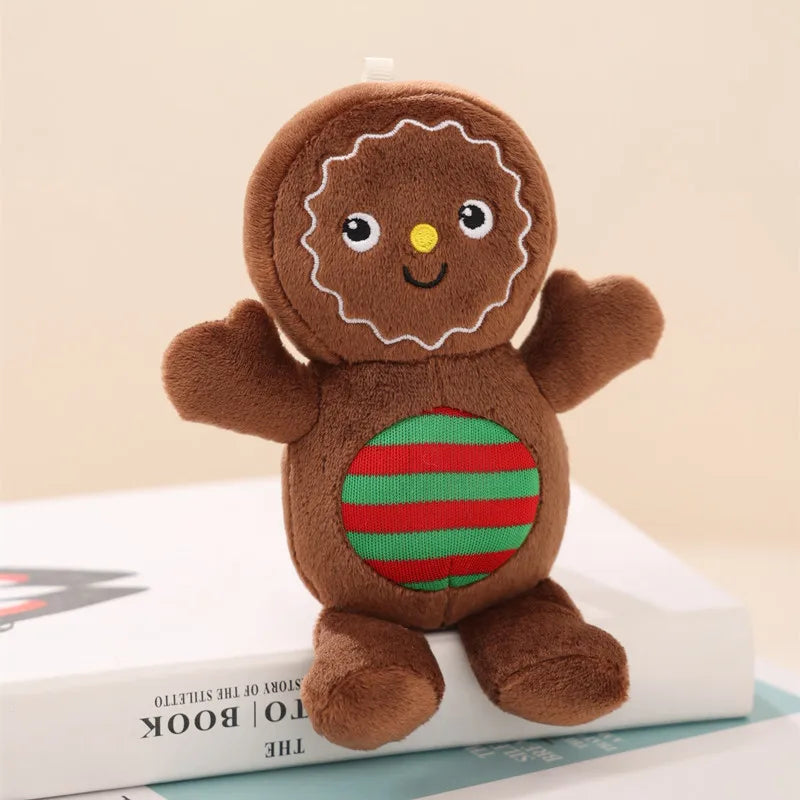 Christmas Decorative Cushion Santa Claus Toy Apple Peaceful Fruit Christmas wreath Cushion Gingerbread Man Cartoon Style