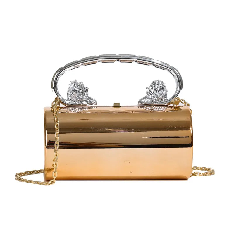 Women's Pu Leather Solid Color Elegant Cylindrical Lock clasp Crossbody Bag