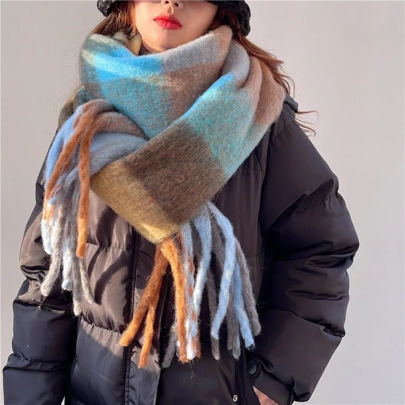 Unisex Casual Simple Style Classic Style Lattice Imitation cashmere Scarf