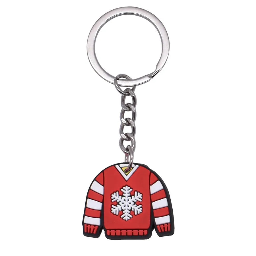 Cartoon Style Cartoon Character Christmas Hat Christmas Socks PVC Metal Christmas Women's Bag Pendant Keychain