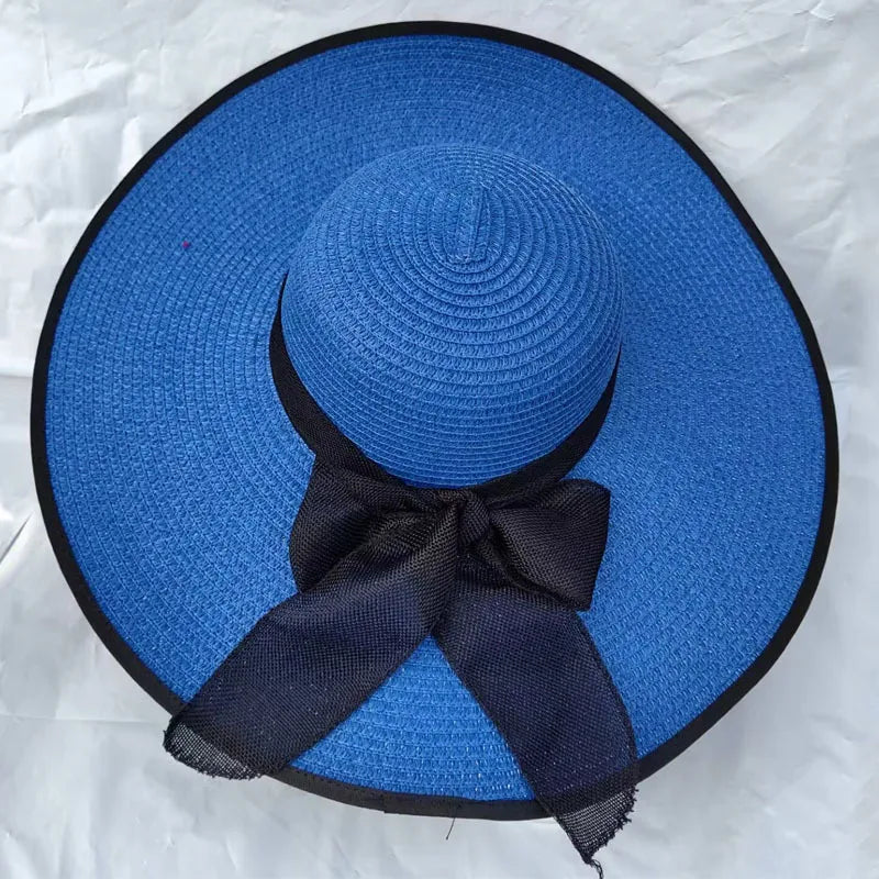 Women's Basic Vacation Solid Color Big Eaves Straw Hat