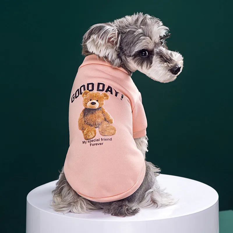 cartoon style cute polyester bear pet clothing
