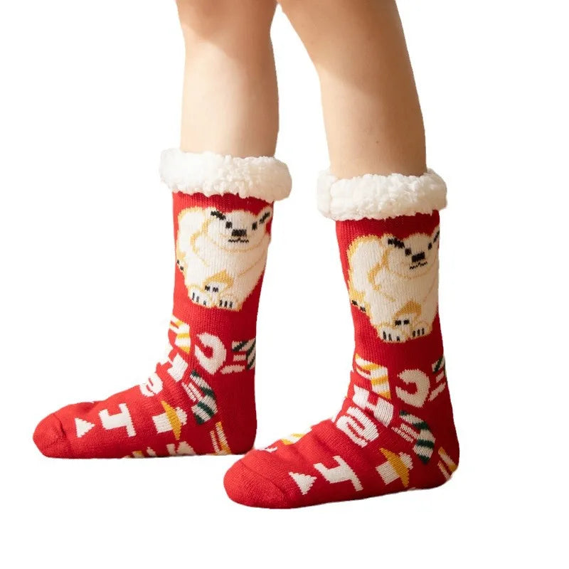 Christmas Sweet Women's Cartoon Snowman Polyacrylonitrile Fiber Crew Socks A Pair