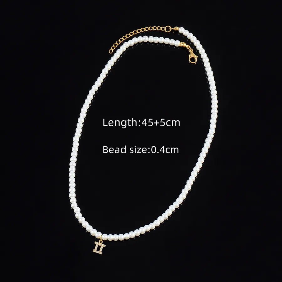 Casual Elegant Classic Style Constellation Artificial Pearl Copper Beaded Chain Beaded Necklaces Wholesale