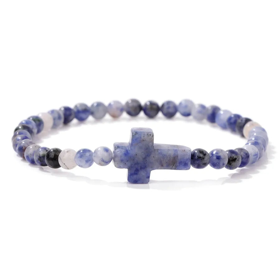 Simple Style Cross natural stone Crystal Bracelets In Bulk