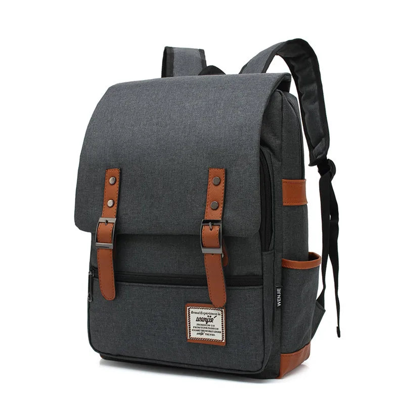 Unisex Solid Color Oxford Cloth Zipper Buckle Fashion Backpack School Backpack