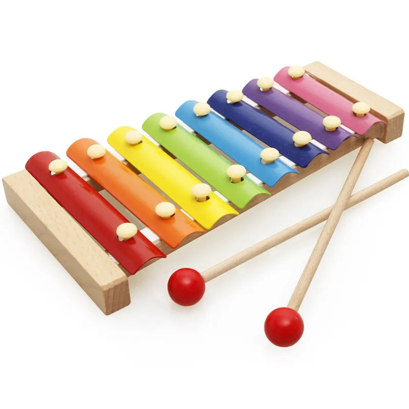 Children's eight-tone harp threading clock rainbow tower four sets of column shape plate twist insect baby educational toys wholesale