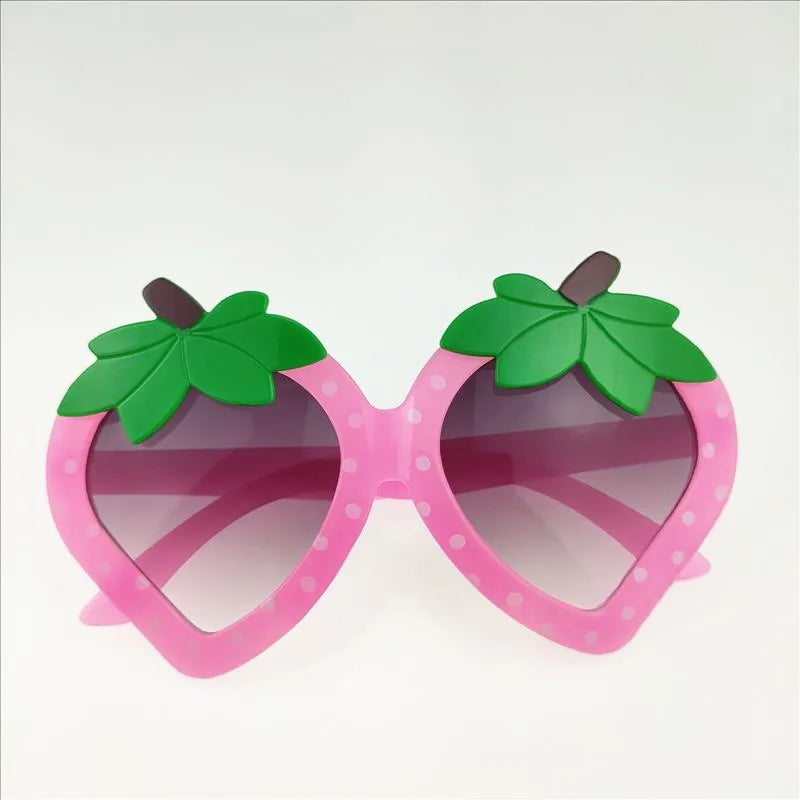 Cute Novelty Strawberry Ac Gradient Tinted Lenses Special-Shaped Mirror Full Frame Kids Sunglasses