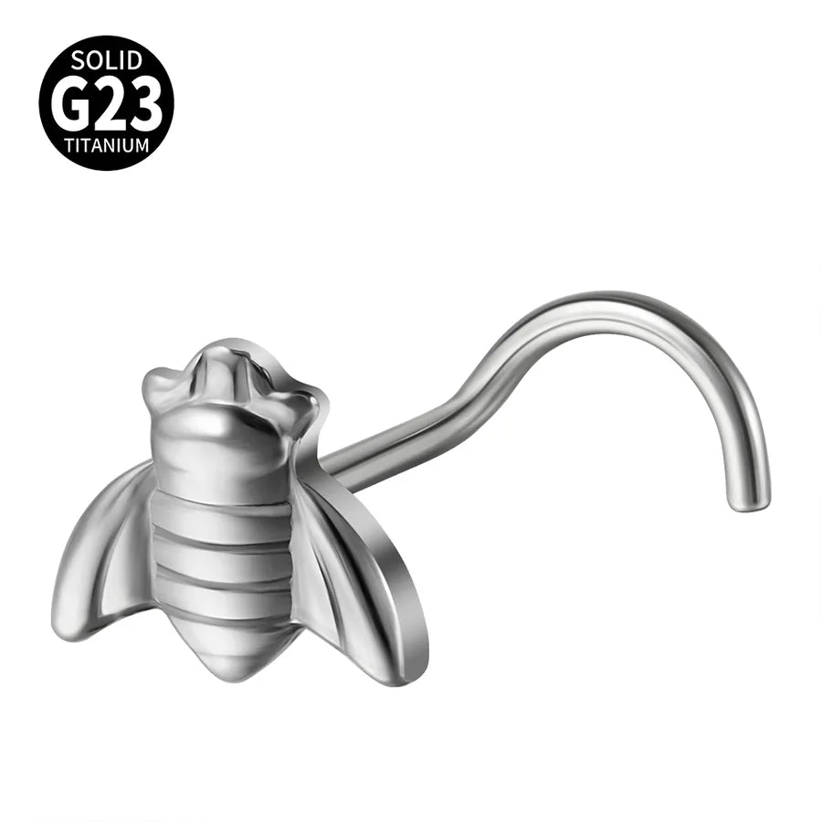 Casual Flower Butterfly Titanium Alloy Polishing Nose studs 1 Piece