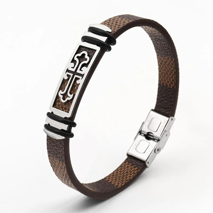 Retro Punk Animal rope Titanium Steel Plating Men's Bangle Men Cord & Leather Bracelets