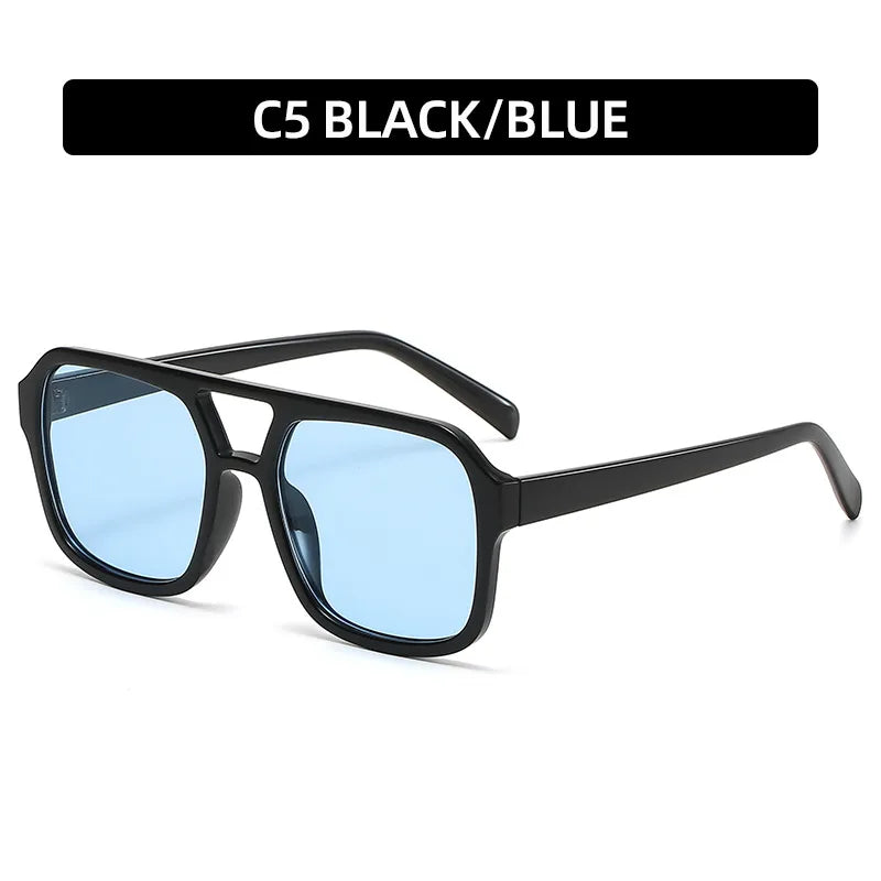 women's casual fashion sports geometric resin square full frame sunglasses