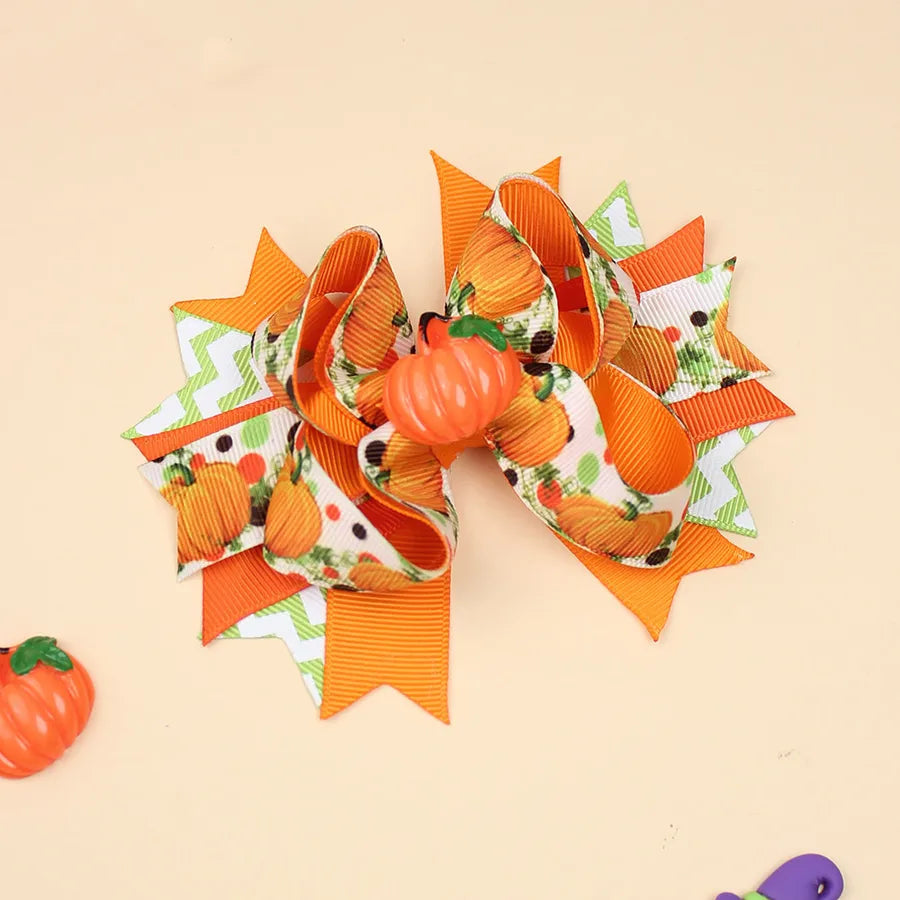 Halloween Pumpkin Skeleton Bat Hair Clip Cartoon Night Horror Movie Hair Accessories For Children