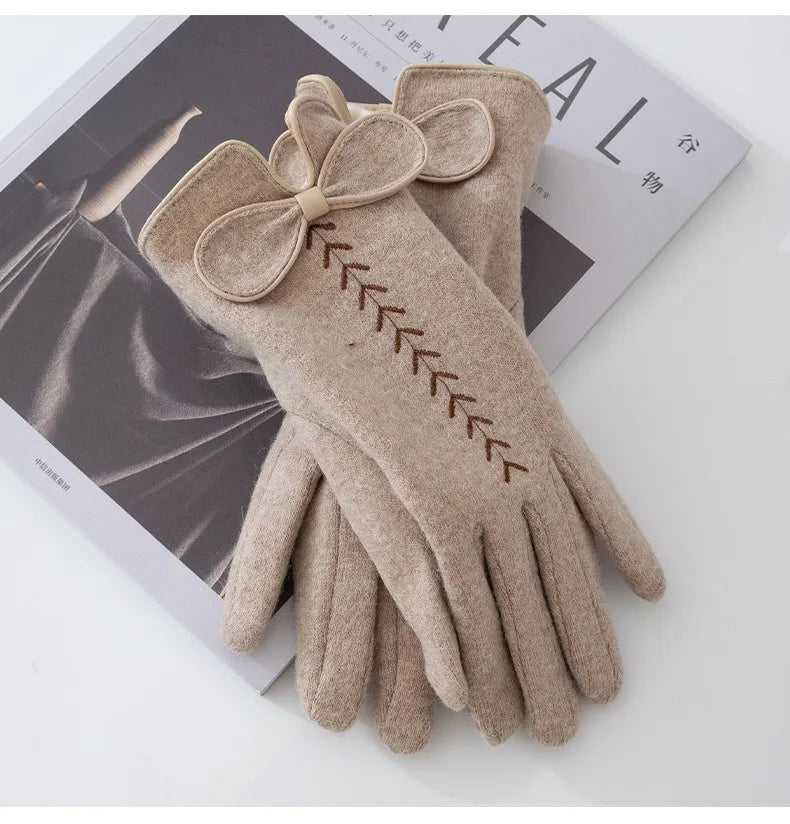 women's basic lady simple style solid color gloves 1 set
