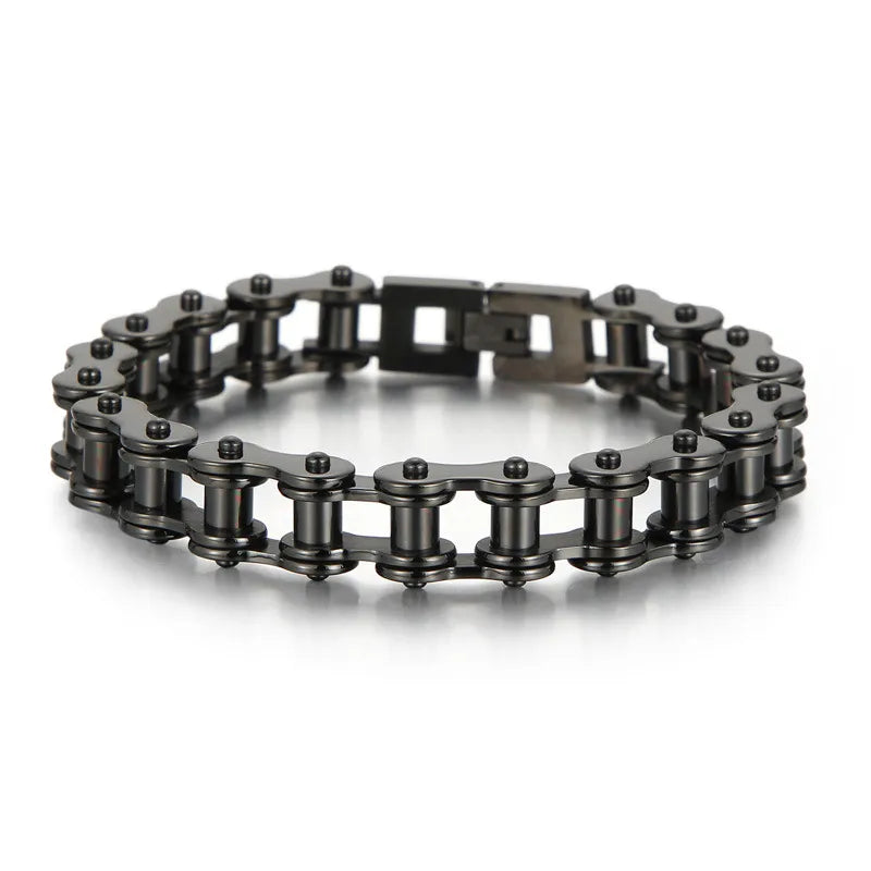 Hip-Hop Solid Color Stainless Steel 18K Gold Plated Men's Bracelets