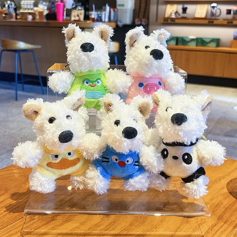 Original Plush West Highland Keychain Cute Cartoon Puppy Doll Machine Small Gift For Girls Christmas Valentine's Day New Year