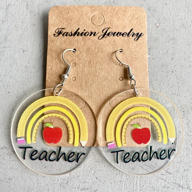 1 pair simple style letter rainbow fruit arylic ear hook