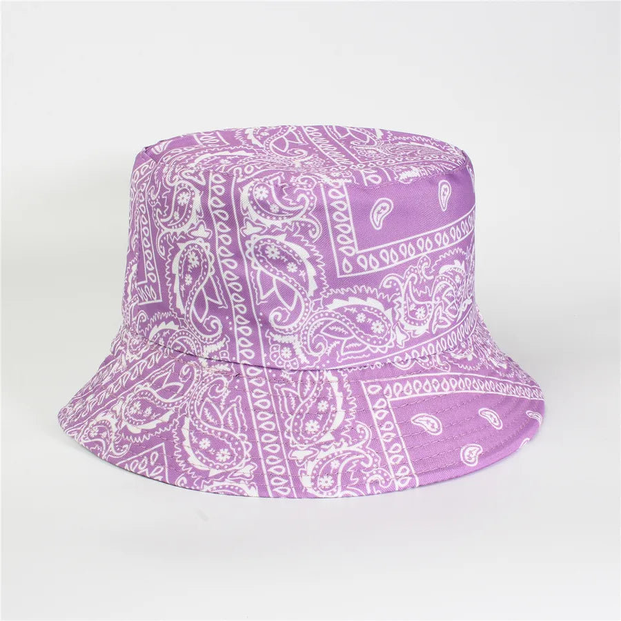 Double-Sided Fisherman Hat Women's Floral Print Sunshade Leaf Animal Cartoon Bucket Cap Spring Summer Elegant Casual Style