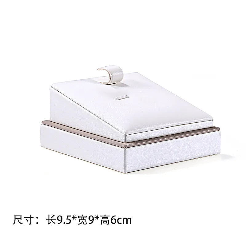 Jewelry Display Stand Ring Earring Bracelet Organizer Counter Decoration Rectangular Wooden Tray Luxury Feel Combination Craft