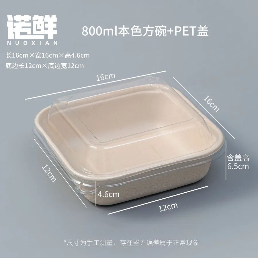 Disposable paper bowl tableware set paper bowl commercial household bowl degradable whole box disposable round bowl