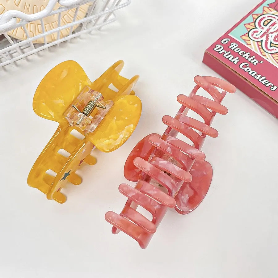 Christmas Cartoon Gingerbread Man Shark Hair Clip Women's Fashionable Festive Acrylic Hair Accessories Ice Crystal Flower Pattern