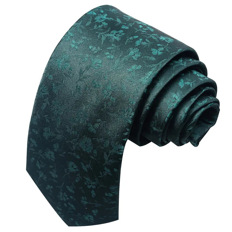 business formal solid color cashew nuts flower polyester yarn men's tie