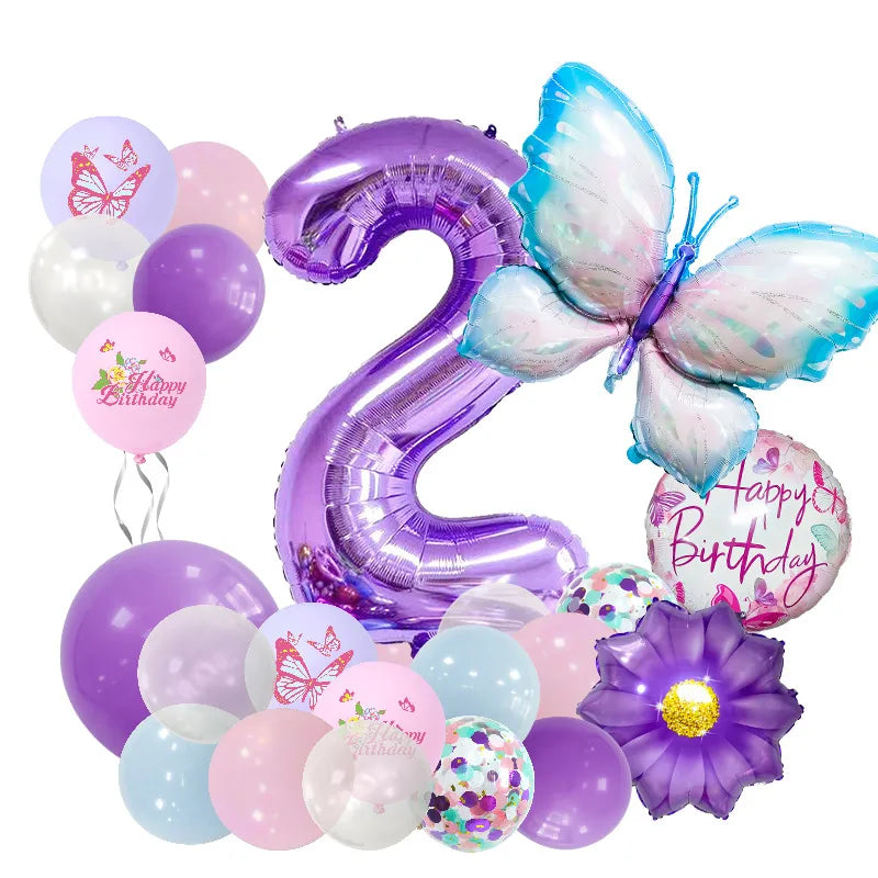 Casual Cute Letter Butterfly Aluminum Film Birthday Festival Balloons