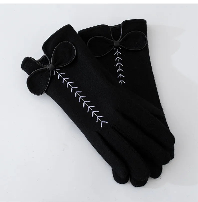 women's basic lady simple style solid color gloves 1 set