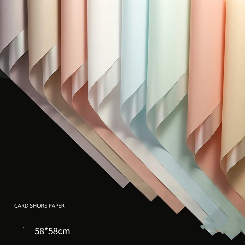 Romantic Solid Color Khaki Paper Daily Date Korean Floral Wrapping Paper Party Supplies Gift Wrapping Supplies 1 Pack of 20 Sheets