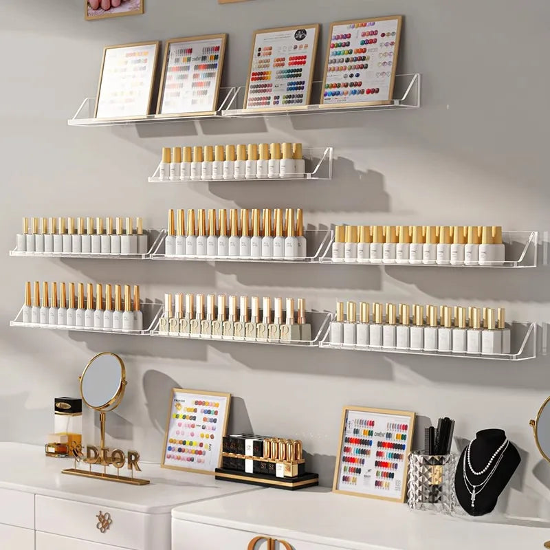 Nail Art Wall Storage Rack Punch-Free Wall Hanging Nail Art Plate Wall Decoration Acrylic Nail Polish Adhesive Display Rack