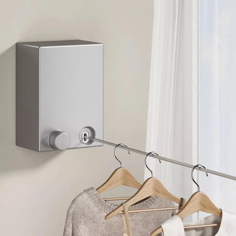 Invisible clothesline indoor punch-free clothes hanger retractable clothes drying artifact balcony bathroom shrink wire rope