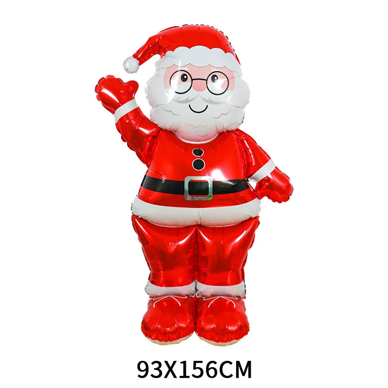 Christmas Santa Claus Gift Box Snowman Aluminum Film Party Balloons