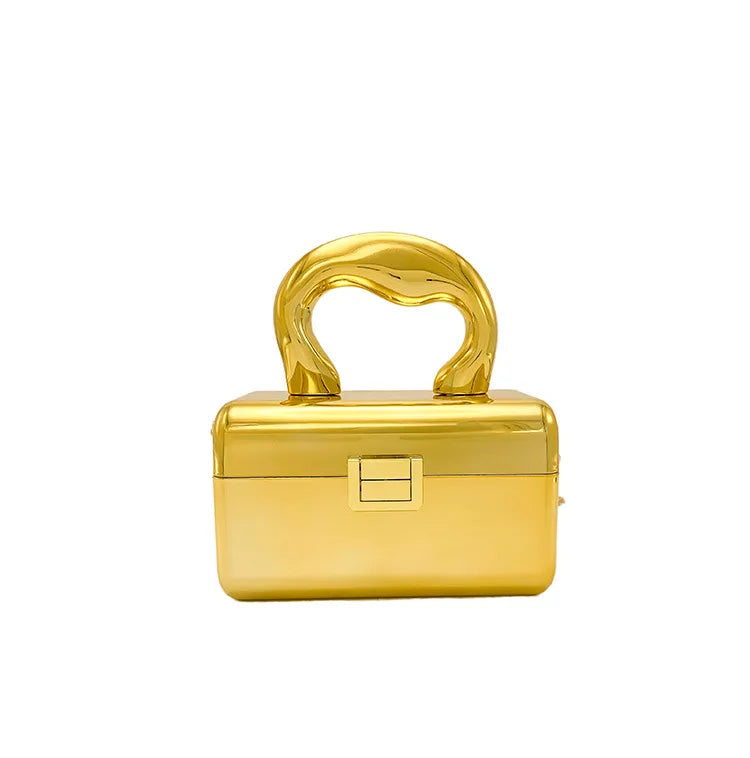 Style 1 Gold Style 1 Silver Style 2 Gold Arylic Solid Color Square Evening Bags