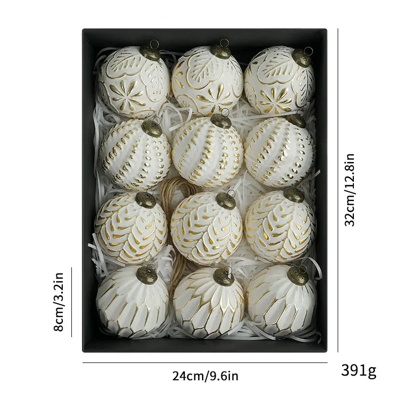 Decorative Antique Christmas Ball Ornaments 8cm Size American Style Christmas Tree Hanging Decorations And Display Pieces