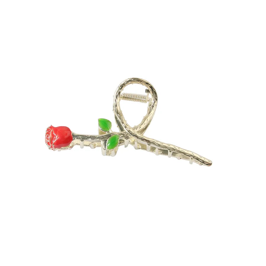 simple style New style sunflower tulip grain imitation pearl alloy inlay rhinestones hair claws