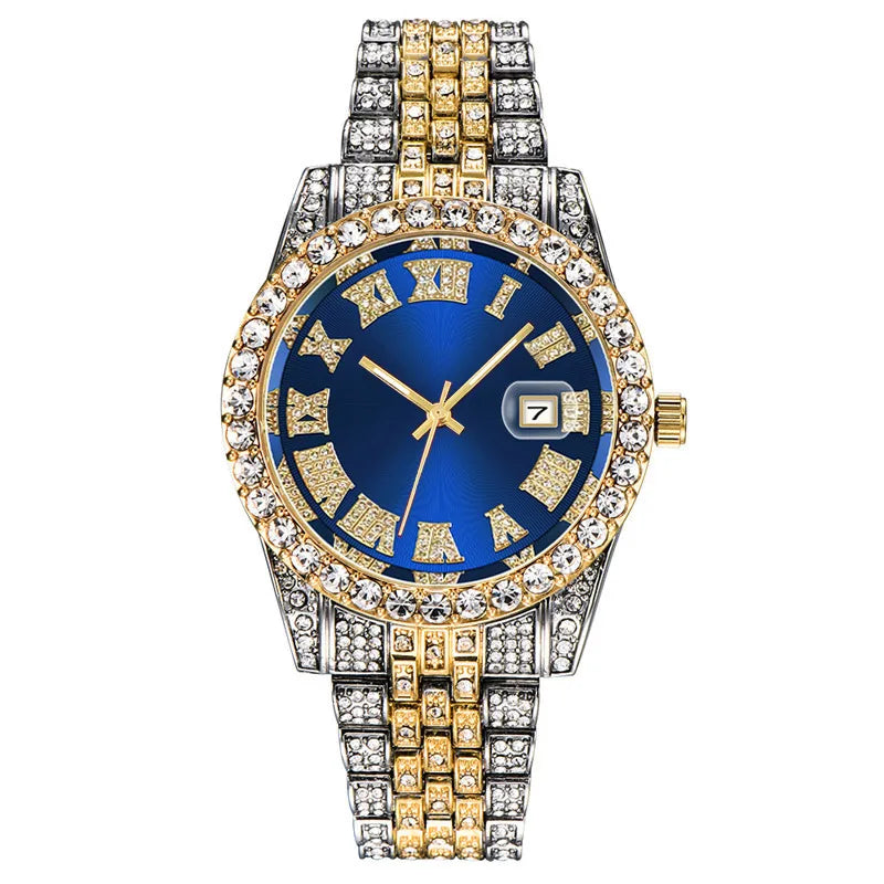 fashion color block butterfly double snap quartz women's watches