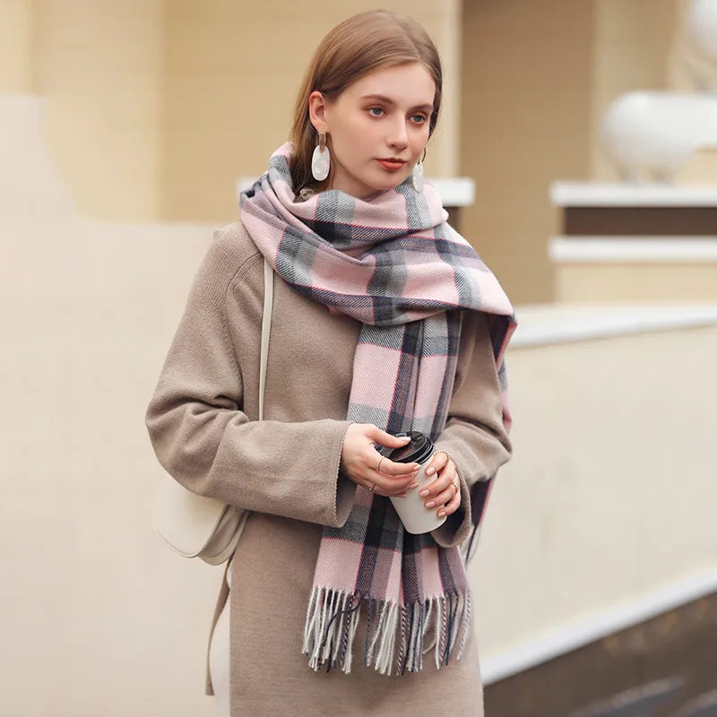 Unisex Vintage Style Simple Style Plaid Polyester Scarf