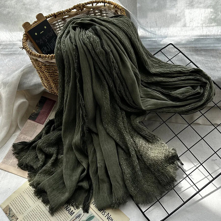 women's elegant gradient color cotton scarves & gloves