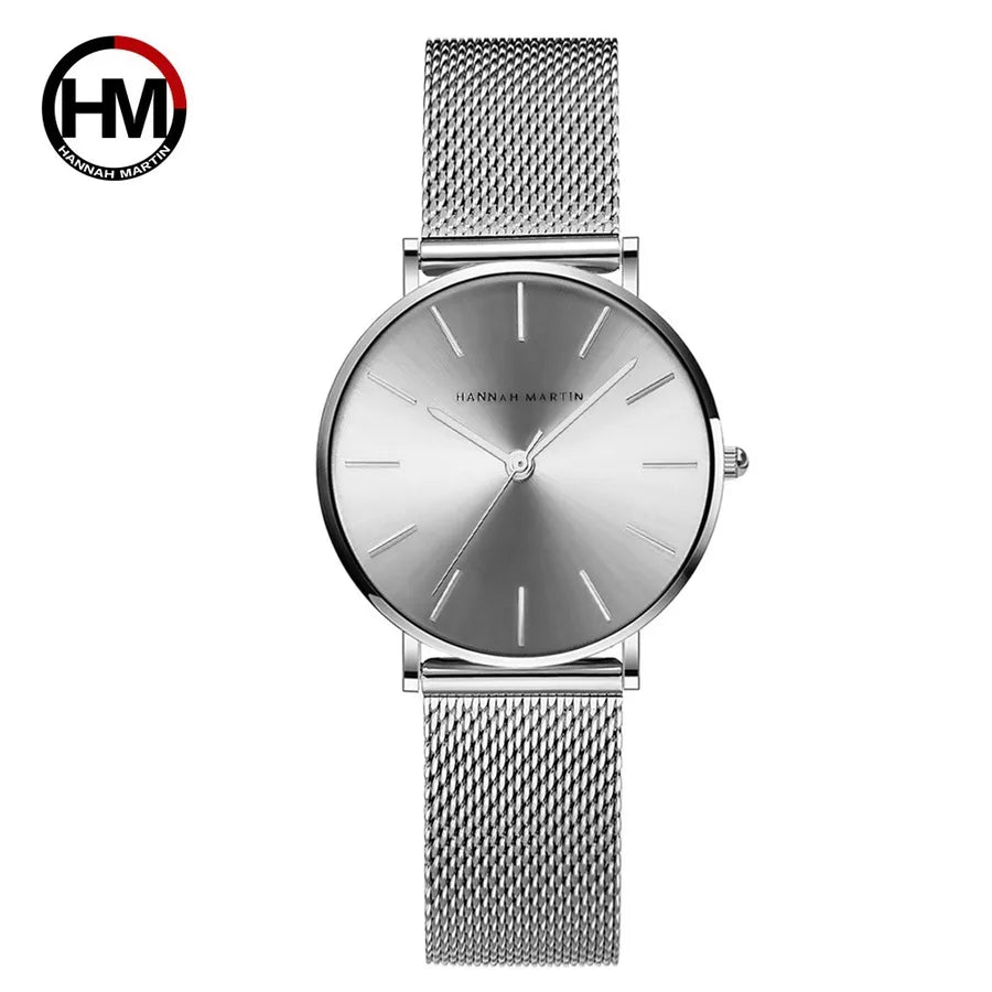 casual round double insurance jewelry buckle quartz women's watches