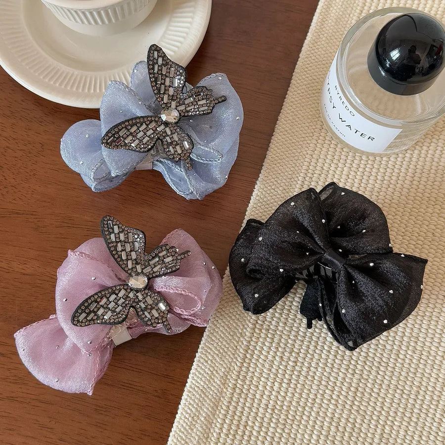 Summer Large Size Hair Clips Half Head Fullness Butterfly Knot Shark Fin Hair Accessories Women's Fashion Hairpins Hair Ties