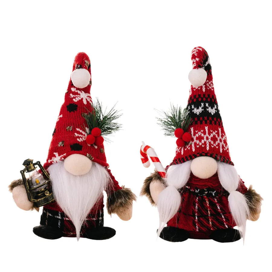 Christmas Decorations Knitted Ball Tassel Capless Dolls American Style No Face Dolls Christmas Tree Ornaments Gifts