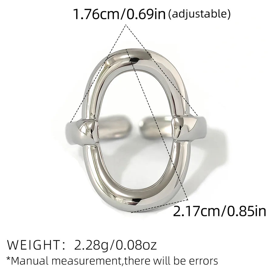 Wholesale Jewelry Casual Simple Style Geometric 304 Stainless Steel 18K Gold Plated Geometric Adjustable Ring
