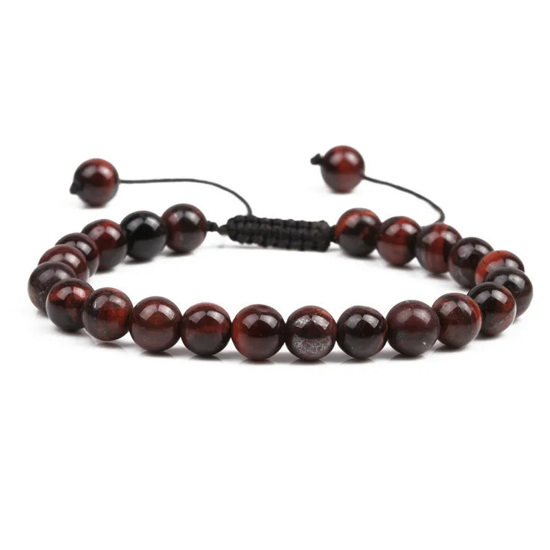 Retro Classic Style Geometric natural stone Volcanic rock Tiger Eye Bracelets In Bulk