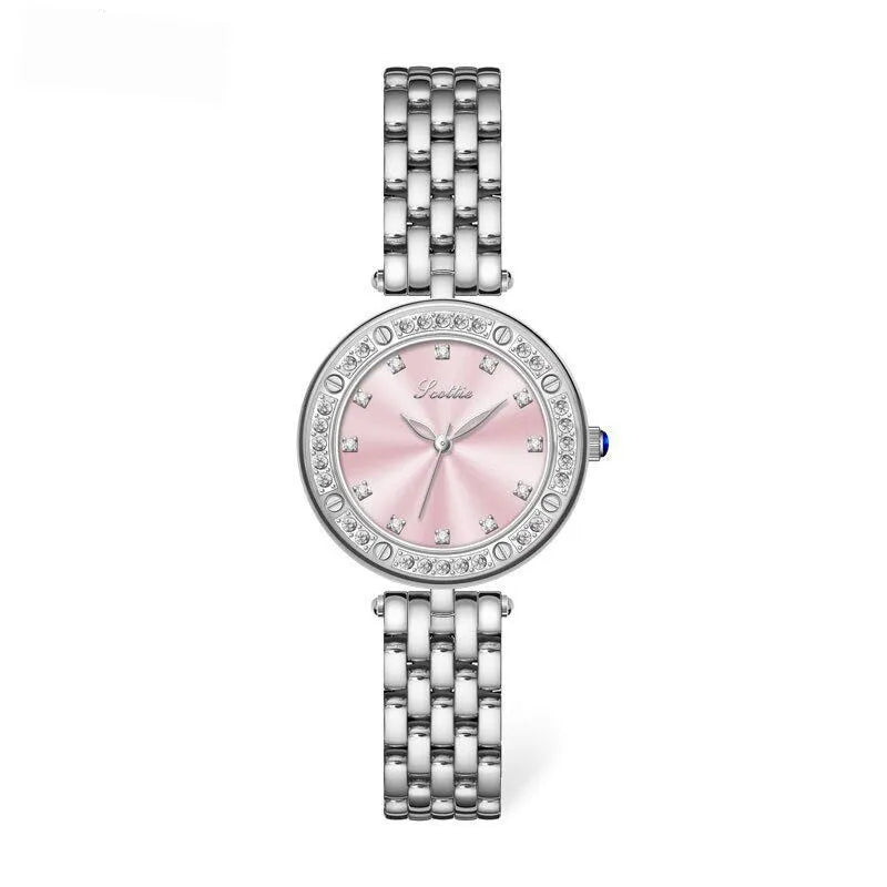 Casual Simple Style Commute Round Rectangle Butterfly Double Snap Quartz Watch