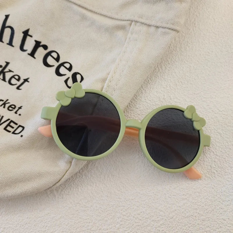 Sweet Simple Style Solid Color Resin Round Frame Full Frame Kids Sunglasses