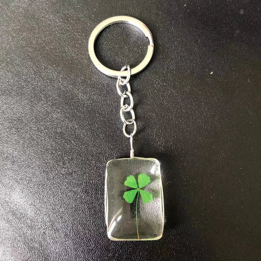 Pastoral Floral Glass Unisex Keychain