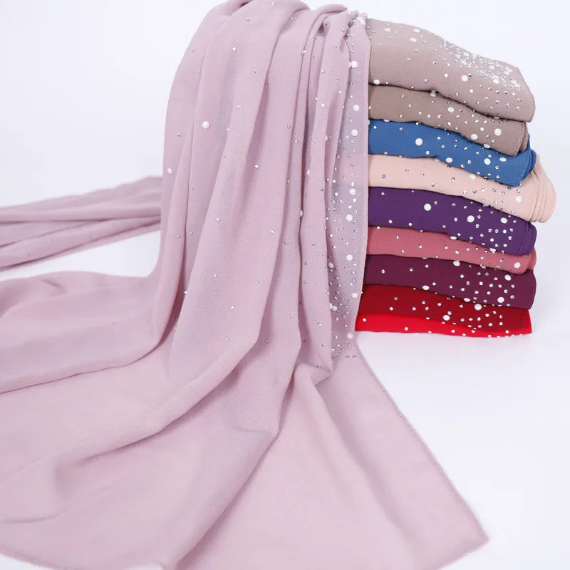 women's retro solid color chiffon silk scarves