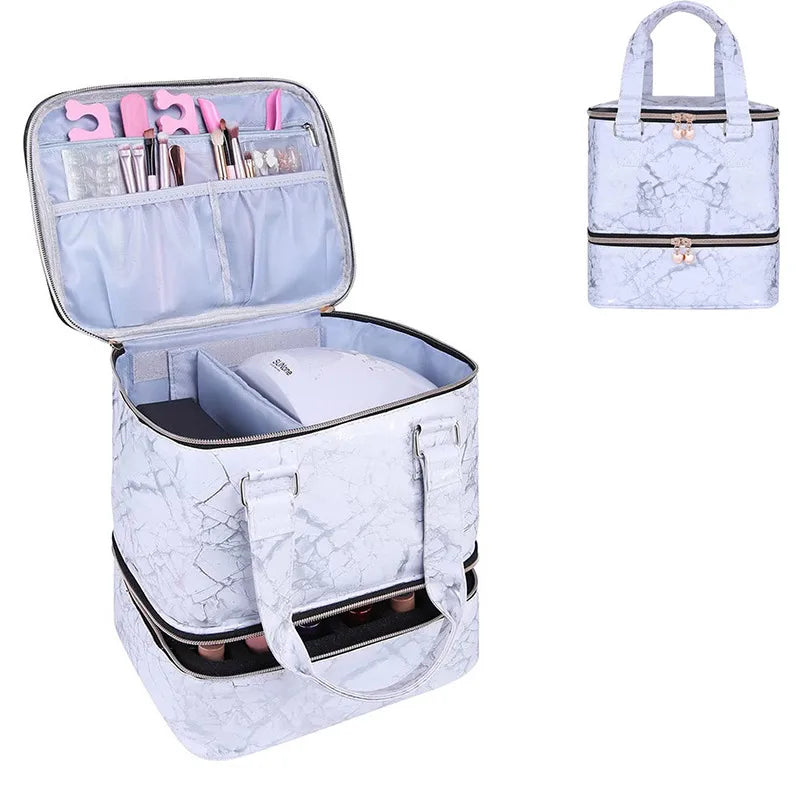 Basic Stripe Solid Color Pu Leather Cloth Square Makeup Bags