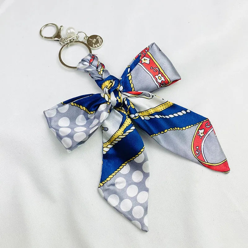 Sweet Simple Style Bow Knot Cloth Metal Unisex Bag Pendant Keychain